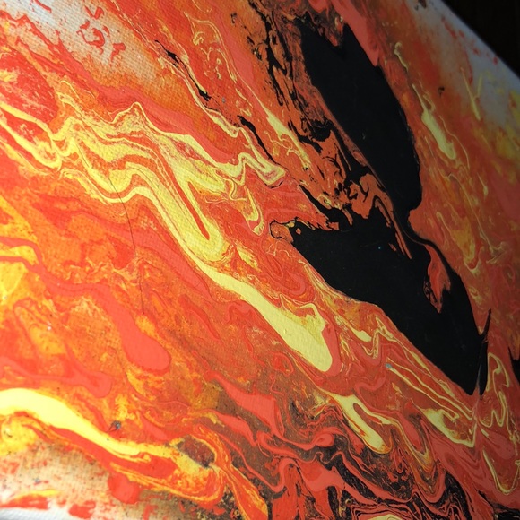 Orange Sunset Pour Painting - Picture 2 of 4